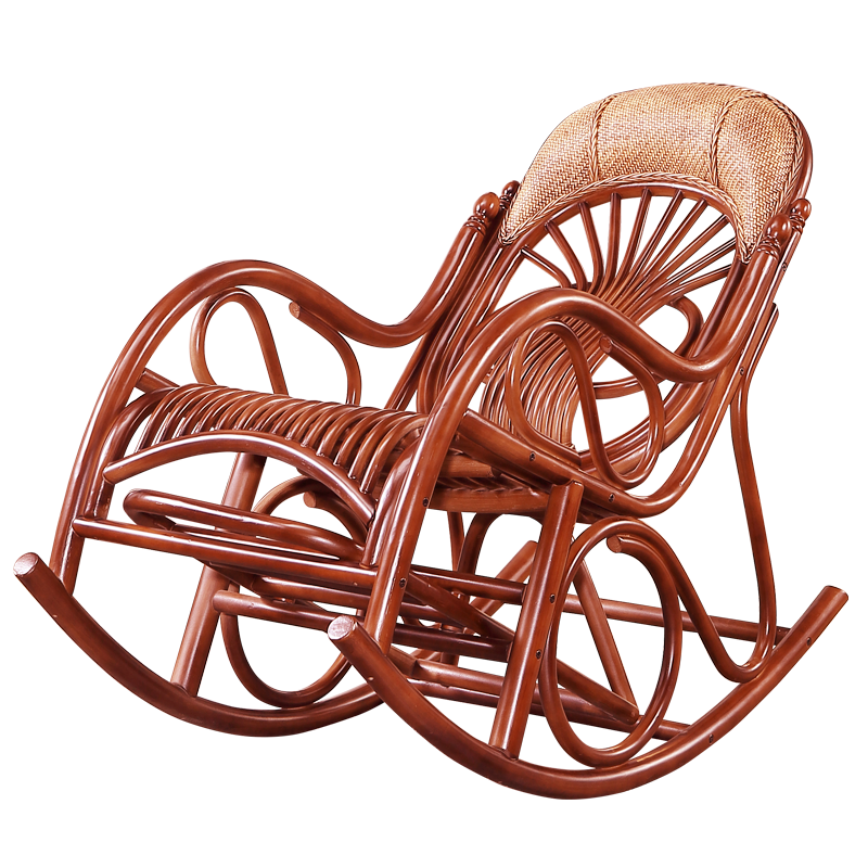 Balcony Real Rattan Weaving Rocking Chair Rattan Chair Reclining Chair Adult Nap Lunch Break Indoor Elderly Leisure Chair