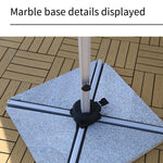 Outdoor Umbrella Courtyard Sun Umbrella Balcony Garden Solar Energy With LED Light Roman Umbrella Beach Umbrella Thickened Large Sunshade Umbrella 3m Square Wine Red [with 120 CattyMarble Base]