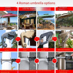 Outdoor Sun Umbrella Courtyard Big Sun Roman Umbrella Terrace Garden Stall 2.5m Square With 340 Catty Water Tank