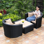 Chair Three Piece Combination Outdoor Leisure Sofa Tea Table Outdoor Courtyard Garden Teng Chair Balcony Table Chair Rattan Sofa Combination