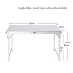 Folding Table Outdoor Portable Table And Chair Combination Set Simple All Aluminum Alloy Stool Villa Dining Table Outdoor Barbecue Table Stall Exhibition Umbrella Hole 1 Table 4 Chairs (long)