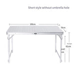 Folding Table Outdoor Portable Table And Chair Combination Set Simple All Aluminum Alloy Stool Villa Dining Table Outdoor Barbecue Table Stall Exhibition Umbrella Hole 1 Table 4 Chairs (long)