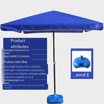 Outdoor Sunshade Umbrella Large Stall Sun Ground Stall Beach Booth Square Commercial Folding Advertising Umbrella Outdoor Courtyard Umbrella Sunscreen Tent Assembly Free Blue 2.0 × 2.0