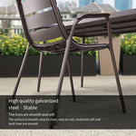 Outdoor Balcony Table And Chair Small Tea Table Iron Leisure Back Chair Commercial Combination Simple Table And Chair Three Piece Set 2 Chairs