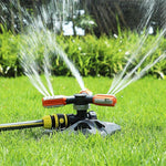 Garden Sprinkler 360 Degree Automatic Rotary Sprinkler Lawn Watering Roof Cooling Sprinkler Automatic Garden Flower Watering Vegetable Artifact Irrigation Upgrade Independent Version + 1 4-tap