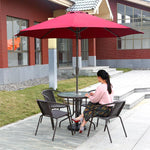 Outdoor Table And Chair Umbrella Combination Three Or Five Sets Of Courtyard Leisure Coffee Balcony Table And Chair Iron Rattan Chair Three Sets Of Balcony Courtyard Outdoor Table And Chair Upgrade Chair: 4 + 1 [with 80cm