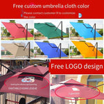 Outdoor Sunshade Courtyard Umbrella Garden Guard Platform Umbrella Leisure Sun Umbrella Outdoor Sunshade Beach Solar Light Umbrella Square 3m Roman Umbrella Third Generation Aluminum Alloy Square (with Marble Base) 3m