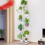 Flower Shelf Multi-storey Indoor Living Room Household Balcony Decoration Shelf Iron Art Living Room Simple Flower Pot Rack Nordic Hanging Rack Green Pineapple Rack Plant Rack H919 White