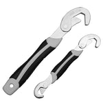 2-piece Multi Function Wrench Open End Adjustable Wrench Quick Pipe Wrench Hook Type Multi-purpose Pipe Wrench (Gray Black)