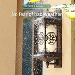 Solar Wall Lamp Outdoor Waterproof Antique Villa Terrace Aisle Lamp New Chinese Outdoor Garden Gate Courtyard Lamp 15w