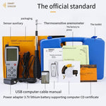 Thermal Anemometer High Precision Digital Hot Wire Anemometer Anemometer Wind Speed, Temperature And Volume Measuring Instrument (lithium Battery Direct Charging USB Data Transmission)