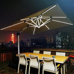 Outdoor Sunshade Umbrella Courtyard Garden Guard Platform Leisure Sun Umbrella Beach Solar Umbrella Square 3m Roman Umbrella 3.0m Circular Led Light Strip [equipped With 130kg Water Tank Base]