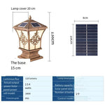 Solar Lamp Column Head Lamp Household Villa Wall Lamp Outdoor Door Lamp European Wall Head Lamp Courtyard Lamp Dual-purpose Solar Power Connection