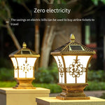 Solar Lamp Column Head Lamp Household Villa Wall Lamp Outdoor Door Lamp European Wall Head Lamp Courtyard Lamp Dual-purpose Solar Power Connection