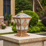 Solar Lamp Column Head Lamp Household Villa Wall Lamp Outdoor Door Lamp European Wall Head Lamp Courtyard Lamp Dual-purpose Solar Power Connection