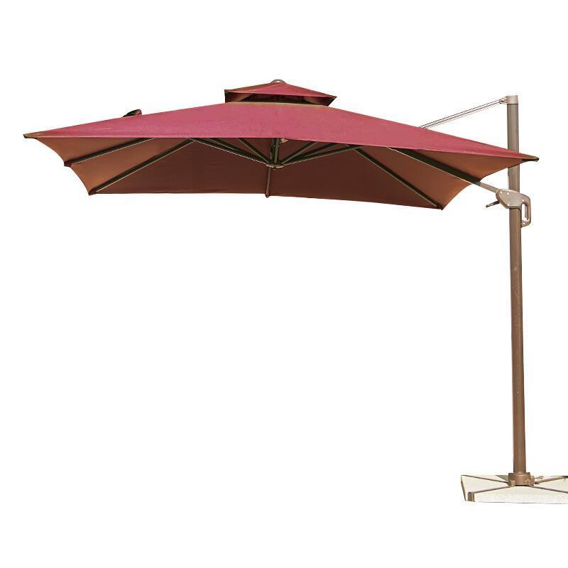 Courtyard Umbrella Outdoor Sunshade Big Sun Roman Large Stall Terrace Garden Balcony Sentry Box Umbrella Solar Light Umbrella Classic: 2.5m Square [140 Jin Marble Base]