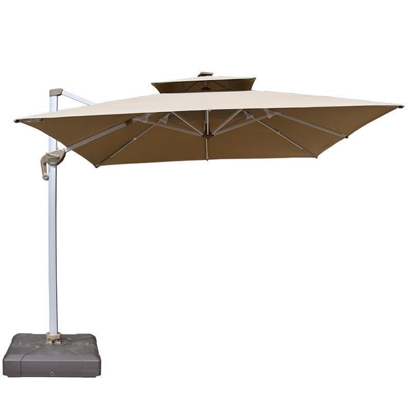 Aluminum Alloy Square 3m Rattan Facing Outdoor Umbrella Sunshade Umbrella Courtyard Umbrella Balcony Leisure Roof Garden Umbrella Windproof Stall Aluminum Alloy Roman Umbrella