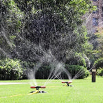 360 Degree Automatic Rotary Garden Sprinkler Lawn Watering Roof Cooling Vegetable Artifact Irrigation Upgrade Independent Version + 4 Tap Set + 10m 4 Branch