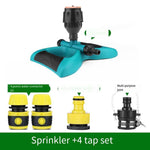 Water Automatic Rotary Nozzle 360 Degree Two-way Lawn Garden Sprinkler Horticultural Vegetable Irrigation Agricultural Sprinkler + 4 Tap Set