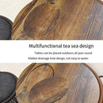 Balcony Tea Table Rattan Chair Three Piece Combination Outdoor Courtyard Tea Tea Table Leisure Brown [master Chair] + 1 [D55 Round Table] With Partition + 2 Stools