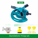 6 Pieces Garden And Horticulture Automatic Rotary Sprinkler 360 Degree Irrigation Lawn Garden Watering Roof Cooling Sprinkler Independent Model + Four Taps [set]