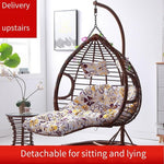 Thick Rattan Hanging Chair Swing Basket Living Room Hammock Indoor Bird's Nest Lazy Rocking Chair Double Hanging Orchid Outdoor Drop Chair Lazy Rocking Chair Thick Rattan Double With Armrest Pedal Brown