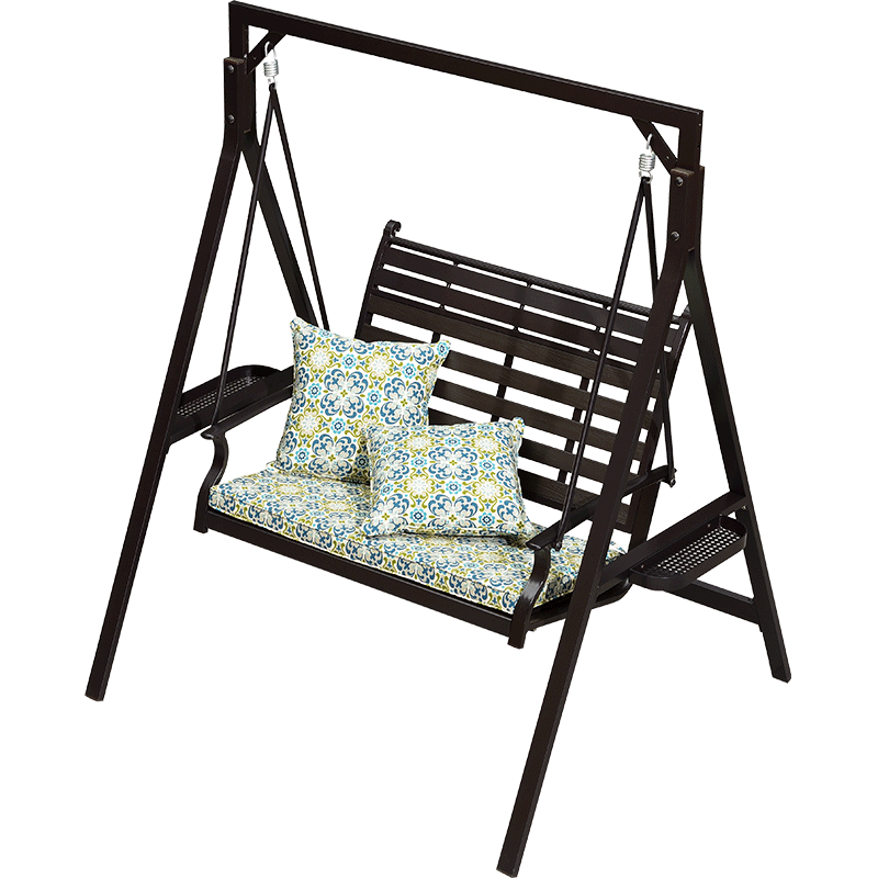 Swing Outdoor Aluminum Alloy Hanging Chair Villa Garden Double Rocking Chair Hammock Balcony Outdoor Courtyard Swing Chair Belinda Swing White [with Pillow Cushion] Bracket