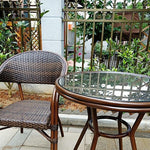 Three Piece Rattan Chair Outdoor Table And Chair Courtyard Balcony Modern Simple Small Family Outdoor Leisure Tea Table Small A Series Rattan Double Tube Chair * 2 + 70 Round Table