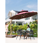 Outdoor Sunshade With Light Solar Light Strip Umbrella Courtyard Terrace Balcony Square Solar Big Roman Umbrella [with Light] 3m Square Silver White With 170kg Water Injection Sand Injection Base