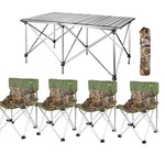 Double Table+Chair*6 Outdoor Portable Folding Table And Chair Set Aluminum Alloy Dining Table Picnic Table Outdoor Equipment Fishing Table And Chair