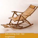 Rocking Chair Adult Rocking Reclining Household Balcony Leisure Bamboo Adult Nap Lazy Simple Elderly Carefree Chair [short] Narrow Belt Rocking Chair