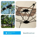 Outdoor Umbrella Aluminum Alloy Sunshade 2.5m Courtyard Hotel Garden Balcony Side Stall Sunscreen 2.5x2.5m Grayish Brown Without Pressure Block