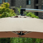 Outdoor Umbrella Aluminum Alloy Sunshade 2.5m Courtyard Hotel Garden Balcony Side Stall Sunscreen 2.5x2.5m Grayish Brown Without Pressure Block