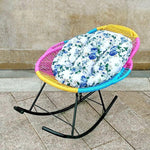 Color Rocking Chair Imitation Rattan Weaving Iron Craft Watch TV Play Mobile Phone Leisure Reclining Chair Standard Version Color (without Sleeping Mat)