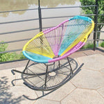 Color Rocking Chair Imitation Rattan Weaving Iron Craft Watch TV Play Mobile Phone Leisure Reclining Chair Standard Version Color (without Sleeping Mat)