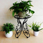 6 Pieces European Style Iron Flower Rack Landing Single Pot Green Rose Chlorophytum Flower Rack Living Room Balcony Simple Black