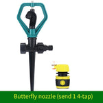 6 Pieces Agricultural Sprinkler Automatic Rotary Roof Cooling Lawn Watering Landscaping Butterfly Sprinkler (with 1 4-tap)