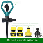 Agricultural Sprinkler Automatic Rotary Roof Cooling Lawn Watering Landscaping Butterfly Sprinkler + 4-tap Set