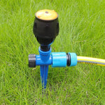 360 Degree Automatic Rotary Sprinkler Watering Sprinkling Greening Lawn Irrigation, Sprinkling For Garden Vegetable Agricultural Cooling Sprinkling Irrigation 4 Points Meg Mozzle + Ground Plug + 10 Meters 4 Points Hose