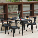 Outdoor Table And Chair Combination Courtyard Leisure Milk Tea Shop With Three Piece Iron Balcony Open Garden Villa Small Tea Table Terrace Dining Table 1 Table (length 70 * Width 70cm) + 4 Chairs