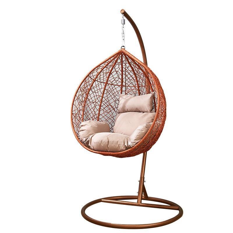 Indoor Hanging Basket Rattan Chair Single Rocking Chair Balcony Swing Reclining Chair Balcony Dormitory Black