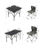 Army Green Outdoor Folding Tables And Chairs Portable Self Driving Travel Camping Barbecue Convenient Set Car Aluminum Alloy Tables And Chairs