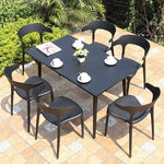 Outdoor Table And Chair Courtyard Garden Terrace Outdoor Tea Table Leisure Iron Table And Chair Combination Outdoor Coffee Restaurant Milk Tea Table And Chair 4 + 1 (with 80cm Black Silk Square Table)