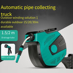 Automatic Telescopic Recovery Reel Car Washing Water Pipe Truck Storage Rack Winding Pipe Villa Garden Gardening Watering Water Drum Water Gun 22m Automatic Pipe Collection Villa Water Drum Set