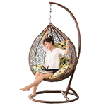 Hanging Chair Swing & Rocking Blue Chair Indoor Hanging Basket Rattan Chair Leisure Rocking Chair Single Coffee Color [super Large]