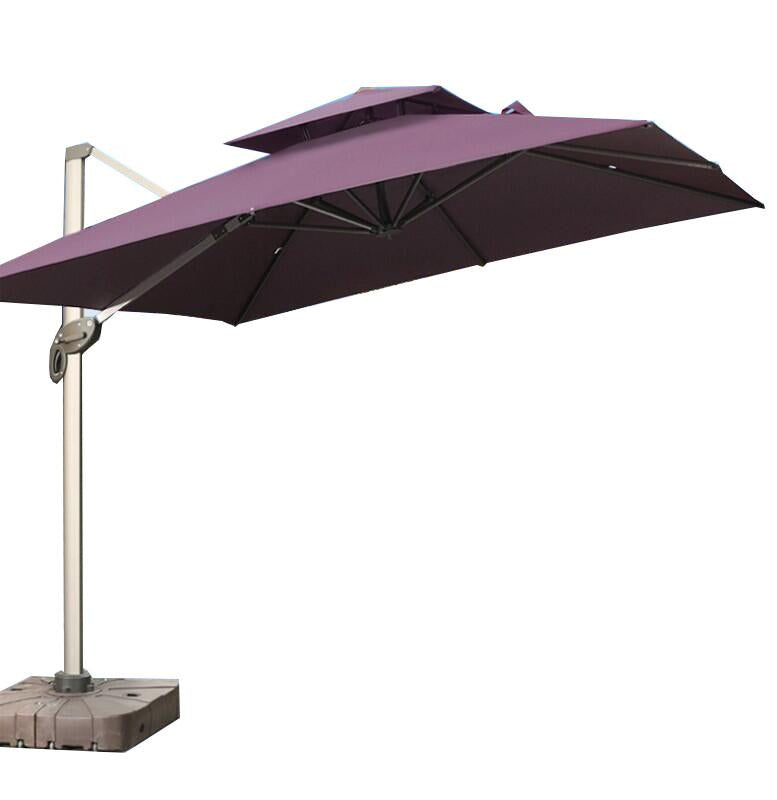 Outdoor Sunshade Courtyard Umbrella Garden Guard Platform Umbrella Leisure Sun Umbrella Outdoor Sunshade Beach Solar Light Umbrella Square 3m Roman Umbrella Third Generation Aluminum Alloy Square (with Marble Base) 3m