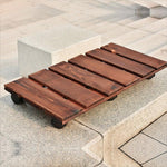 Wooden Tray Universal Wheel Flowerpot Tray Rectangular Roller Flowerpot Mobile Base 60x30cm