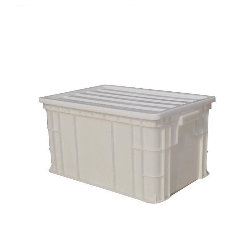 Plastic Turnover Box Hardware Box Component Box Parts Box Storage Box Material Box Storage Box White 520 * 350 * 285mm With Cover