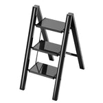 Aluminum Alloy Climbing Ladder, Climbing Stool, Portable Shelf, Multi-function Flower Rack, Ladder, Folding Ladder, Two-step Elegant Black