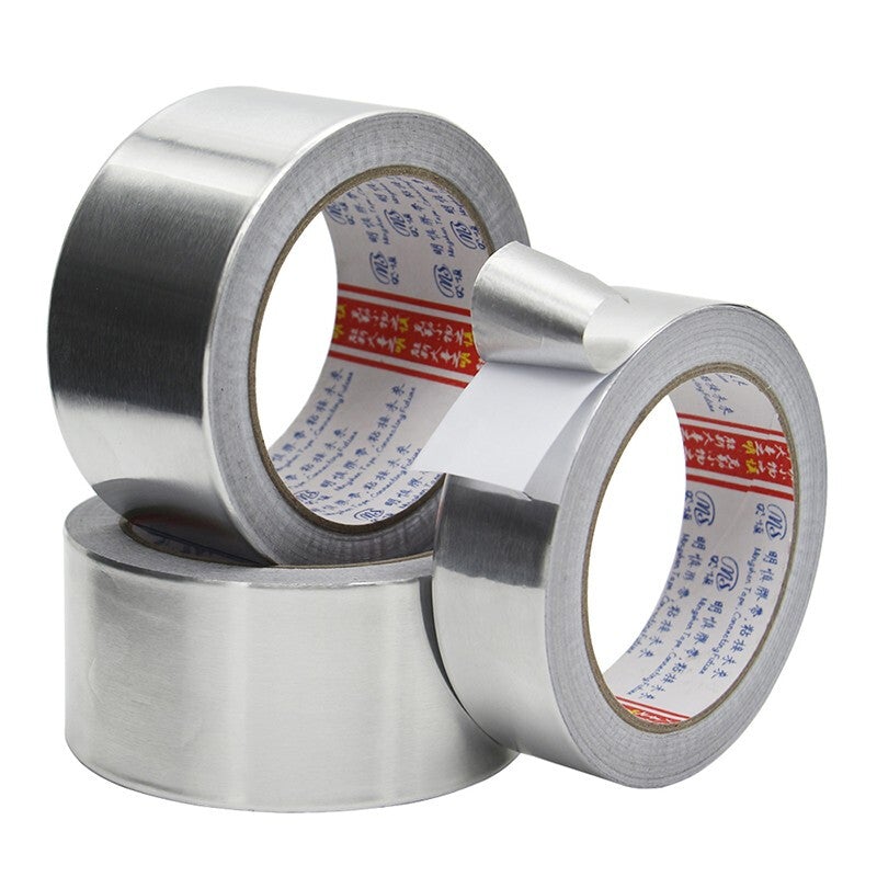50PCS Aluminum Foil Tape High Temperature Resistant Shielding Waterproof Pipe Exhaust Pipe Tin Foil Tape Width Can Be 0.07mm Thick, 20m Long, 2cm Wide * 20m Long * 0.07mm Thick